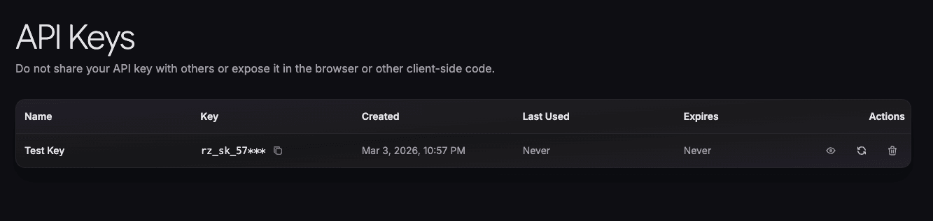 Copy API Key